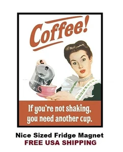 Coffee  vintage image   magnet   3 1/2 x 4 1/2 - Picture 1 of 1