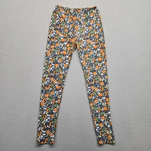 Lularoe OS Leggings Cute Animal Faces Frog Fox Tiger Zebra Raccoon One Size Blue - Picture 1 of 9