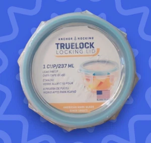 Anchor Hocking Clear Glass Food Storage W/ Truelock Lids 4 Piece Set 1 cup size - Picture 1 of 5