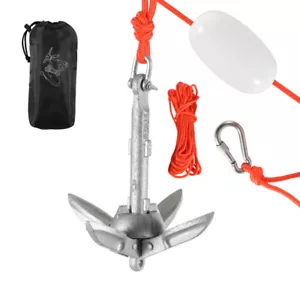 Bootsanker Anker mit 20m reißfesten Ankerleine Faltanker Klappanker 0.7kg/1.5kg - Bild 1 von 11