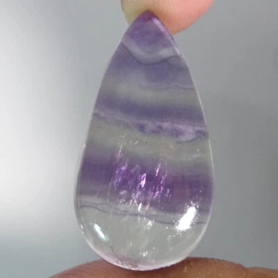 33.15 Cts, Natural Purple Fluorite Pear Shape Cabochon Loose Gemstone 17X33X7 mm - Image 1 of 4