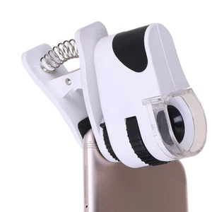 50X Magnifier Microscope Loupe Clip-On Jeweler LED Coins USB Charge USB Charge - Picture 1 of 9