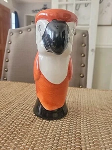 Lindo jarrón loro rojo/naranja 8" - Imagen 1 de 4