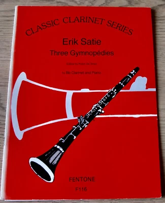 SATIE 3 GYMNOPEDIES Bb CLARINET & PIANO SHEET MUSIC (1977) +SOLO CLARINET - Image 1 of 3