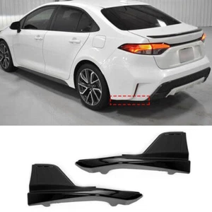 Fits 20+ Toyota Corolla LE SE Gloss Black Rear Bumper Corner Apron Spat Splitter - Foto 1 di 11