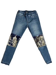 GAP girls Flippy Sequin Patch Denim Jeggings Size 14 - Picture 1 of 4