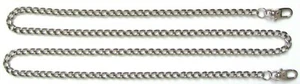 1,5 mm Nickel/Silber Ton Clip-On Ersatz Kettenriemen für kleine Taschen/Beutel - Bild 1 von 2