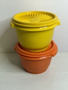 Vintage Orange 12 ounce TUPPERWARE 886 12 Servalier bowl Orange Yellow - Picture 1 of 10