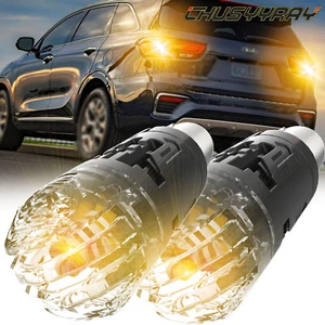 1157 2357 Yellow LED Front Turn Signal Light Bulbs for Hyundai Elantra 1992-2019 - Picture 1 of 9