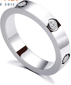 18K Gold Plated Silver Rose Gold Stainless Steel Wedding Band Brithday Gift - Picture 1 of 42