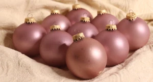 9 Vintage  Mauve Taupe Glass Ball Christmas 2.75" Ornament - Picture 1 of 6
