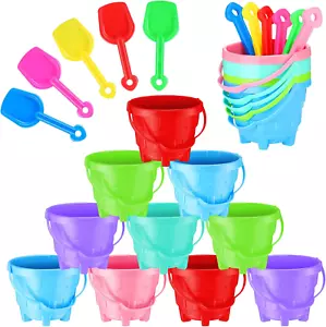 30 Pcs Beach Toys Sand Buckets and Shovels, Include 15 Beach Plastic Sand Pail 6 - Picture 1 of 12