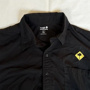 California Pizza Kitchen Shirt L Black Button Up Work Shirt CPK Pasta Salad 2802 - Picture 1 of 13