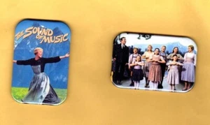 THE SOUND OF MUSIC TWO MAGNETS OR BUTTONS, PINBACK 2"X3" W/ ROUNDED CORNER - Picture 1 of 5
