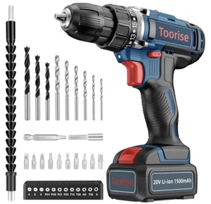Cordless Drill, 20v Drill Driver Set with Battery and Charger, Brand- Toorise - Picture 1 of 6