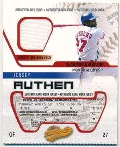 2003 Fleer Authentix VLADIMIR GUERRERO Jersey Relic - Picture 1 of 2