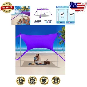 Sturdy Beach Sun Shade Canopy with Sand Anchors - Perfect for Family Outings - Picture 1 of 10