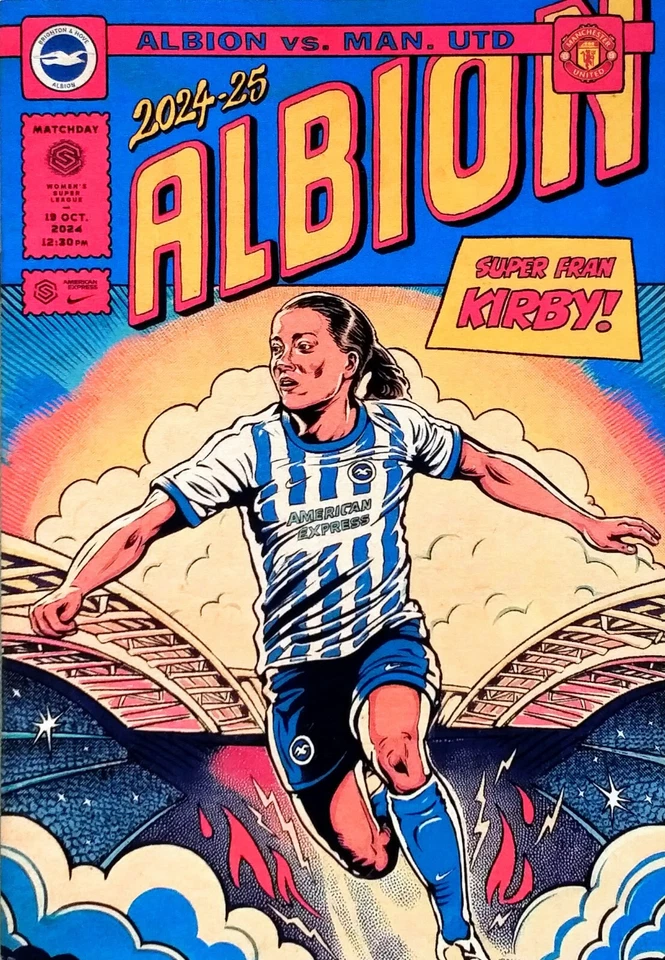 Brighton & Hove Albion v Manchester United WSL 19/10/2024 Official programme NEW - Image 1 of 1