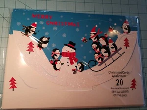 Grandes tiendas: sobre grande con 20 tarjetas y sobres únicos de Navidad, NUEVO - Imagen 1 de 12