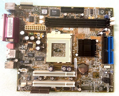 VINTAGE ASUS CUSC SIS 630 SOCKET 370 P2 P3 ATX MOTHERBOARD VGA SND LAN MBMX27A - Image 1 of 4