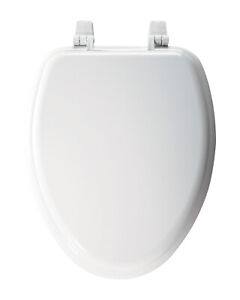 Bemis 1400TTA White Elongated Molded Wood Toilet Seat