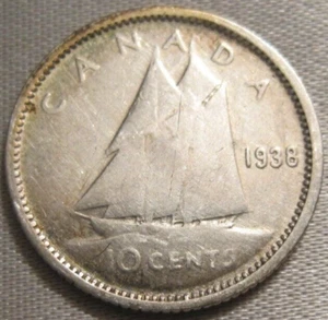 ALBUM TONICO COME MOSTRATO - 1938 CANADESIAN DIME 10 CENTESIMI ***80% ARGENTO *** 190 - Foto 1 di 6