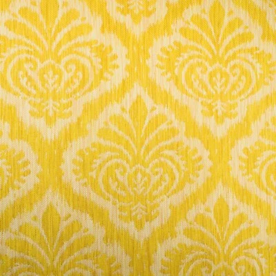 Yellow & White Sateen/Twill Weave Damask Cotton/Rayon Blend Fabric | 1.8 yds. - Image 1 of 4