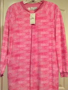 Jolie Intimates Flirty & Kisses Footed Pajamas Footie NWT Soft Pink M LAST ONE - Picture 1 of 9