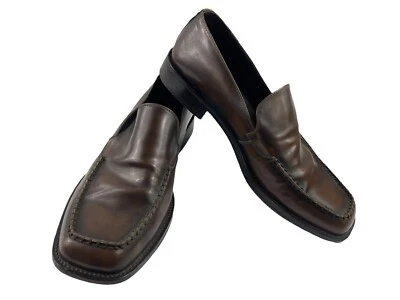 Via Spiga Loafers Men 11M  Shoes Brown Black Black Patent Leather Slipon Moc Toe - Image 1 of 4