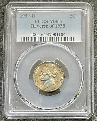 1939 D Jefferson Nickel 5c Reverse of 1938 PCGS MS65 🌈 RAINBOW TONED 🌈 #58009 - Image 1 of 4