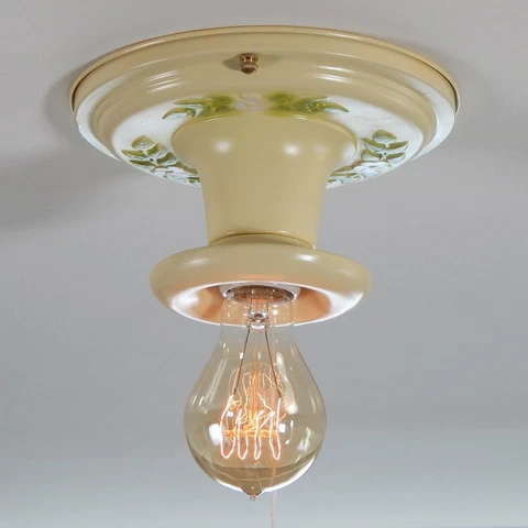 Vintage Pull chain Equipped Flush Mount Ceiling Light Fixture Cover