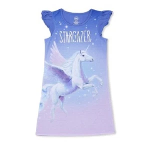 Wonder Nation Girls Blue Multicolor Stargazer Unicorn Nightgown Sleepwear 6-6X - Picture 1 of 1