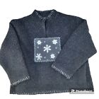 Woolrich 1/4 Zip Charcoal Black Polar Fleece Pullover Sweater Womens XL