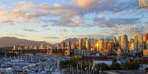 City of VANCOUVER at Sunset Photographic Print Poster Wall Art - 10"x20" - Picture 1 of 2