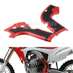 Par de protectores de cuadro rojo para Honda CRF 250R 2014-2016 CRF 450R 2013-16 - Imagen 1 de 6