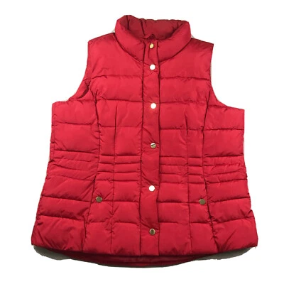 Charter Club Vest Womens Large Red Full Zip Puffer Lightweight Jacket - Image 1 of 4