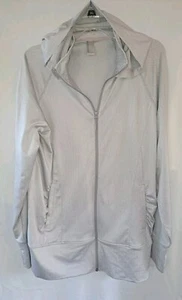 Women's Gray And White Sporty Full Zip Hoodie Sweater/ Size XXL - Picture 1 of 5