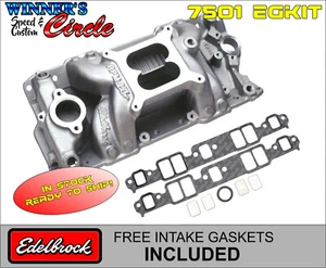 Edelbrock 7501 Performer RPM SB Chevy AIR-Gap Intake w/ Free Intake Gaskets - Picture 1 of 8