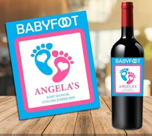 ETIQUETA PERSONALIZADA BABY SHOWER VINO PROSECCO CHAMPÁN BIBERÓN NIÑOS NIÑAS UNISEX - Imagen 1 de 2