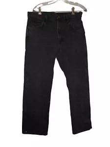 Schwarze Jeans Gr. 36 x 30 Regular Fit 100% Baumwolle verwaschen leicht distressed Jeans - Bild 1 von 6