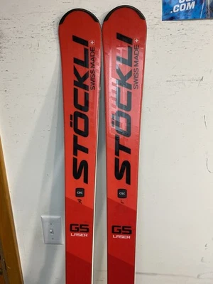Stockli GS Laser World Cup skis w/Salomon Racing binding, 185 cm, excellent - Image 1 of 4