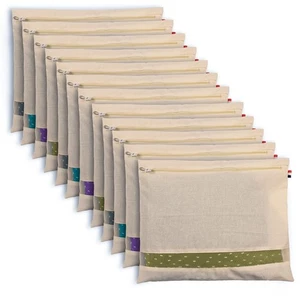 Saree Covers Clothes Organizer Dress Salwar Suit Wardrobe With Zip Beige Set 12 - Picture 1 of 3