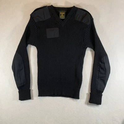 Citadel Sweater Mens 46" Black Virgin Wool Military Made in Great Britain - Image 1 of 4