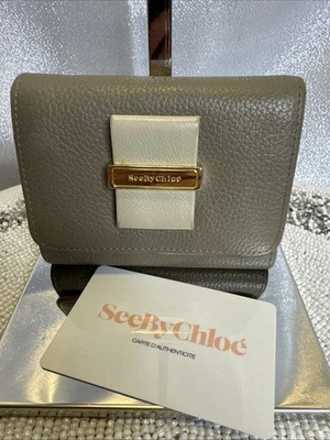 Cartera Derby Chloe beige y crema de cuero pequeño Foto 1 de 4