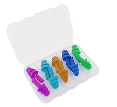 BINNEYWOOD Soft Silicone Ear Plugs Anti Noise Reusable Plugs Various Co (box of 5 pairs)