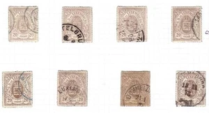 LUXEMBURGO 1865 8 VARIEDADES DE #21 USADO 1034GL-1 - Imagen 1 de 1