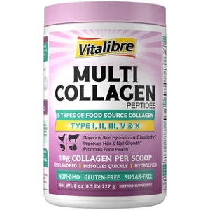 Multi Collagen Peptides Powder Type I II III V X, Hydrolyzed Collagen Protein... - Picture 1 of 9
