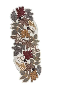 Pier 1 Imports 36" Beaded Embroidered Fall Leaves Table Runner GUC - Picture 1 of 6