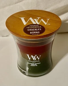 WoodWick Candle Hearthside Trilogy (3 Scents) Hourglass Jar 9.7 oz Crackle Wick - Picture 1 of 6