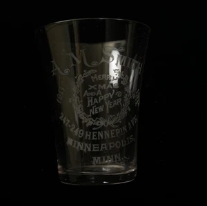 AM Smith Shot Glass Pre Prohibition (HSE-12/JSF6) New Years 1912 Minneapolis - Picture 1 of 9